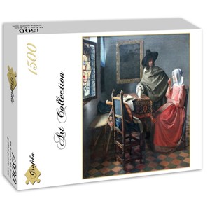 Grafika (00148) - Johannes Vermeer: "The Glass of Wine, 1658-1660" - 1500 pieces puzzle