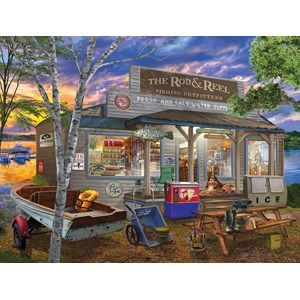 SunsOut (31489) - Bigelow Illustrations: "Rod and Reel" - 500 pieces puzzle