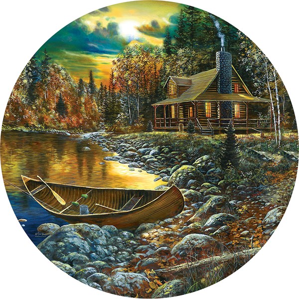SunsOut (74106) - Jim Hansel: "Fall Cabin" - 500 pieces puzzle