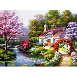Anatolian (4556) - Sung Kim: "Spring Cottage In Full Bloom" - 1500 pieces puzzle