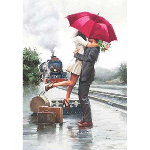Anatolian (3589) - "Couple on Train Station" - 500 pieces puzzle