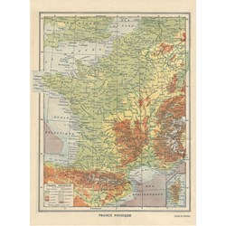 Grafika (01225) - "Map of France, Larousse, 1925" - 2000 pieces puzzle