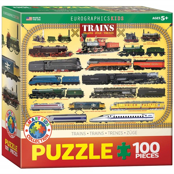 Eurographics (6100-0090) - "Trains" - 100 pieces puzzle