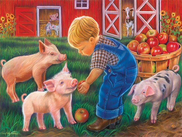 SunsOut (35875) - Tricia Reilly-Matthews: "Little Farm Boy" - 500 pieces puzzle