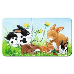Ravensburger (05072) - "Animal Families on the Farm" - 2 pieces puzzle