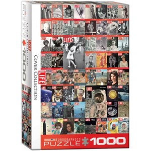 Eurographics (6000-0819) - "Vintage Cover Collage - LIFE Magazine" - 1000 pieces puzzle