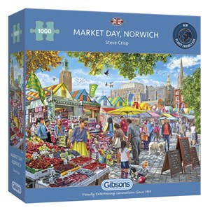 Gibsons (G6297) - Steve Crisp: "Market Day Norwich" - 1000 pieces puzzle