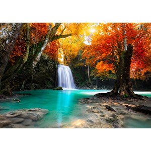 Grafika (01141) - "Deep Forest Waterfall" - 1000 pieces puzzle