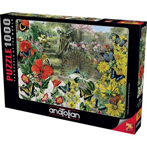 Anatolian (1084) - Barbara Behr: "Peacock in the Garden" - 1000 pieces puzzle