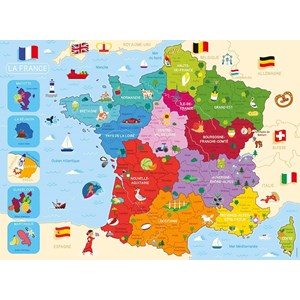 Nathan (86875) - "Map of France" - 250 pieces puzzle