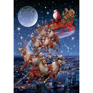 Piatnik (5497) - "Santa's Flying Sleigh" - 1000 pieces puzzle