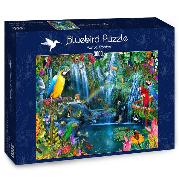 Bluebird Puzzle (70030) - Alixandra Mullins: "Parrot Tropics" - 3000 pieces puzzle