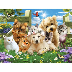 SunsOut (54923) - Jonathan Robinson: "Pups n Kittens" - 300 pieces puzzle