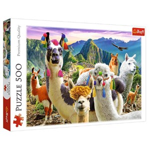 Trefl (37383) - "Lamas in the Mountains" - 500 pieces puzzle