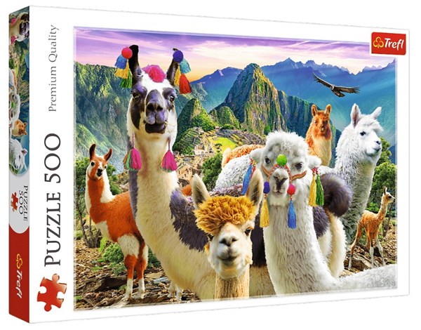 Trefl (37383) - "Lamas in the Mountains" - 500 pieces puzzle