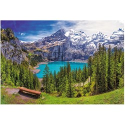 Trefl (26166) - "Lake Oeschinen, Alps, Switzerland" - 1500 pieces puzzle