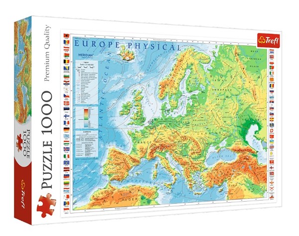 Trefl (10605) - "Europe Physical Map" - 1000 pieces puzzle