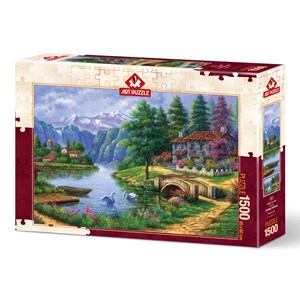 Art Puzzle (5371) - "Lake Village" - 1500 pieces puzzle