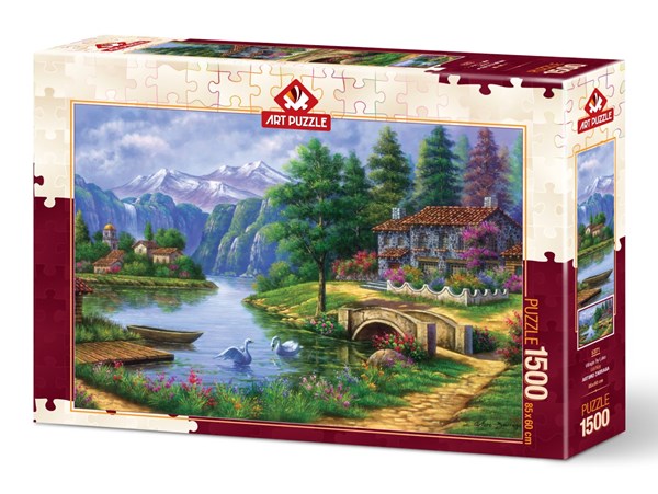 Art Puzzle (5371) - "Lake Village" - 1500 pieces puzzle
