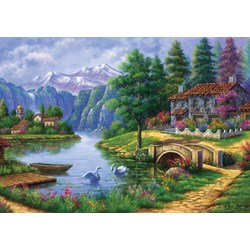 Art Puzzle (5371) - "Lake Village" - 1500 pieces puzzle