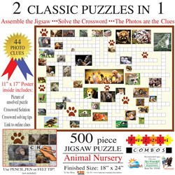 SunsOut (10160) - Irv Brechner: "Puzzle Combo, Animal Nursery" - 500 pieces puzzle