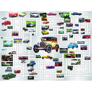 SunsOut (10166) - Irv Brechner: "Puzzle Combo, Classic Cars" - 500 pieces puzzle