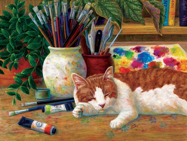 SunsOut (31613) - Linda Elliott: "Painter's Helper" - 500 pieces puzzle