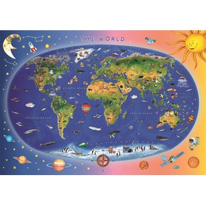 Dino (47213) - "World Map for Kids" - 300 pieces puzzle