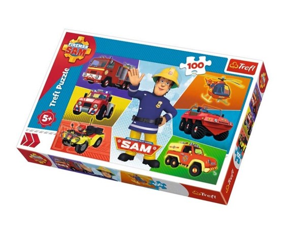 Trefl (16354) - "Fireman Sam" - 100 pieces puzzle