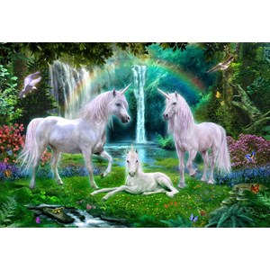 Bluebird Puzzle (70386) - Jan Patrik Krasny: "Rainbow Unicorn Family" - 260 pieces puzzle