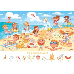Bluebird Puzzle (70351) - Lyudmyla Kharlamova: "Search and Find, The Beach" - 100 pieces puzzle