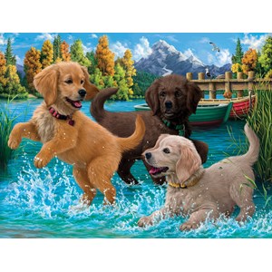 SunsOut (42918) - "Puppies Make a Splash" - 500 pieces puzzle