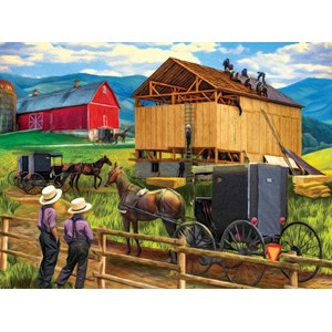 SunsOut (28910) - Tom Wood: "Raising the Barn" - 500 pieces puzzle