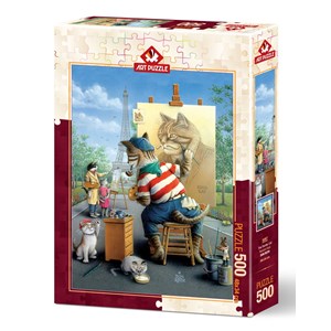 Art Puzzle (5087) - "Painter Cat" - 500 pieces puzzle