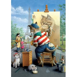 Art Puzzle (5087) - "Painter Cat" - 500 pieces puzzle