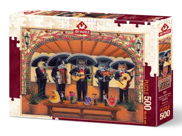 Art Puzzle (5082) - Don Roth: "Flamenco Meow Team" - 500 pieces puzzle