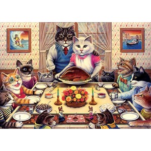 Art Puzzle (5025) - Don Roth: "Cat Family" - 260 pieces puzzle