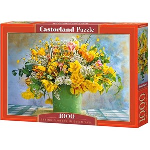Castorland (C-104567) - "Spring Flowers in Green Vase" - 1000 pieces puzzle