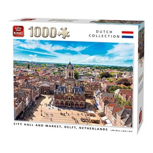 King International (55869) - "City Hall and Market, Delft, Netherlands" - 1000 pieces puzzle