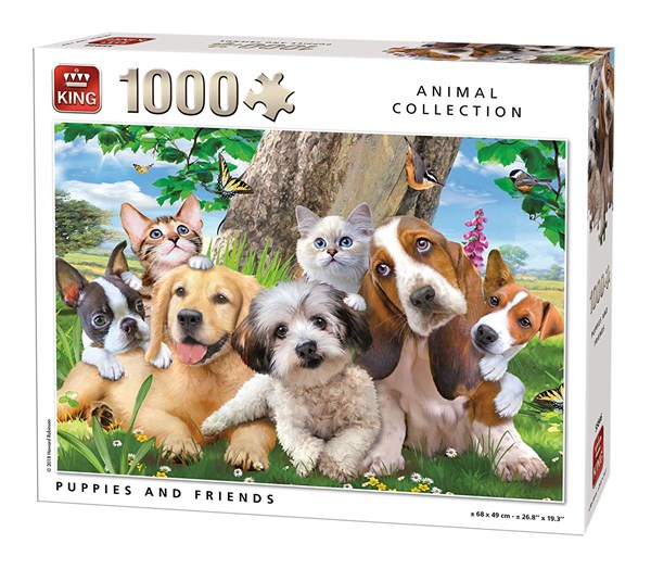 King International (55846) - "Puppies and Friends" - 1000 pieces puzzle