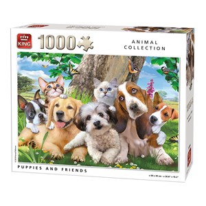King International (55846) - "Puppies and Friends" - 1000 pieces puzzle