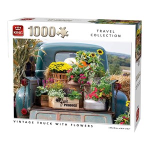King International (55862) - "Vintage Truck with Flowers" - 1000 pieces puzzle