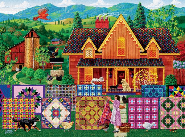 SunsOut (38844) - Joseph Burgess: "Morning Day Quilt" - 1000 pieces puzzle