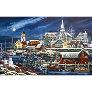 SunsOut (51182) - Debbi Wetzel: "Winter Harbor" - 1000 pieces puzzle