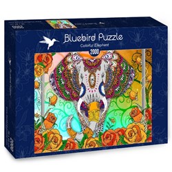 Bluebird Puzzle (70002) - "Colorful Elephant" - 2000 pieces puzzle