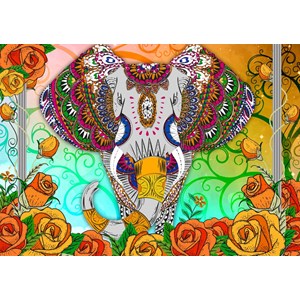 Bluebird Puzzle (70002) - "Colorful Elephant" - 2000 pieces puzzle