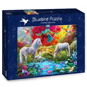 Bluebird Puzzle (70148) - Jan Patrik Krasny: "Oriental Unicorns" - 1000 pieces puzzle
