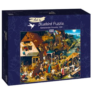 Bluebird Puzzle (60028) - Pieter Brueghel the Elder: "Netherlandish Proverbs, 1559" - 1000 pieces puzzle