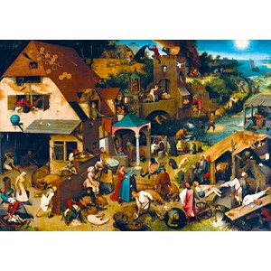 Bluebird Puzzle (60028) - Pieter Brueghel the Elder: "Netherlandish Proverbs, 1559" - 1000 pieces puzzle