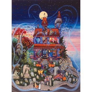 SunsOut (60877) - Kathy Jakobsen: "The Ghost and the Haunted House" - 1000 pieces puzzle